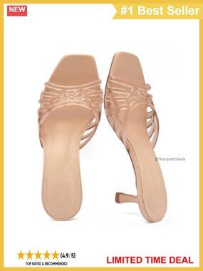 Jelly Kitten Heel Sandals Square Open Toe Low Heel Slip-On Mule